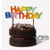 Topper ozdoby na tort kolorowy napis Happy Birthday dekoracje urodzinowe